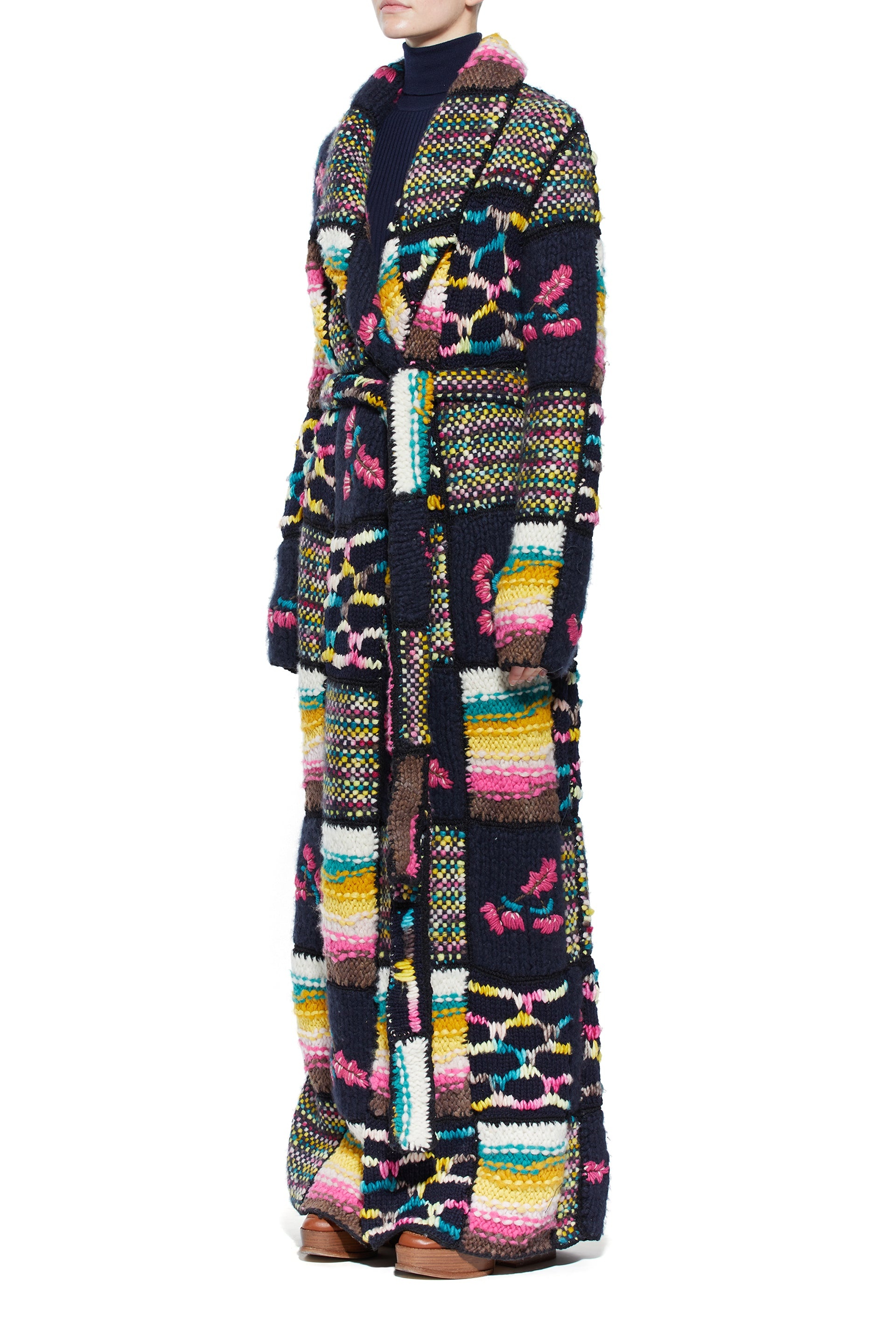 Greta Patchwork Coat in Welfat Cashmere - 3