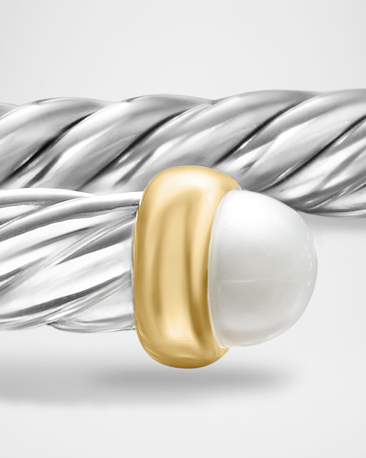 Cable Flex Bracelet with Gemstone in Silver and 14K Gold - 5