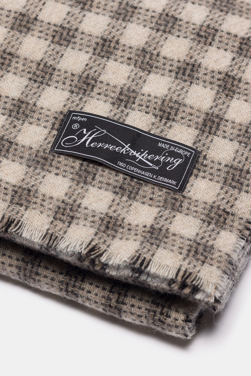 mfpen Wool Scarf in Grey Double Faced Check outlook