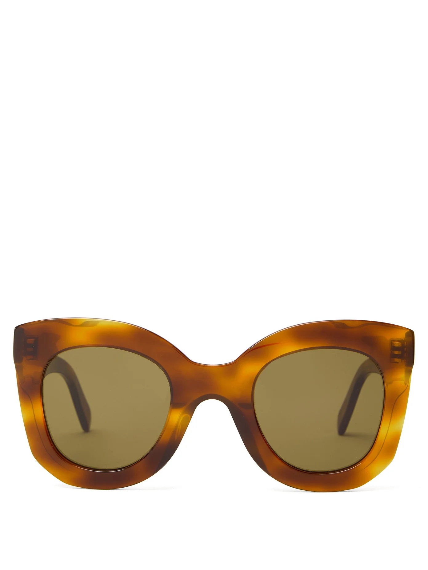 Oversized round tortoiseshell-acetate sunglasses - 1