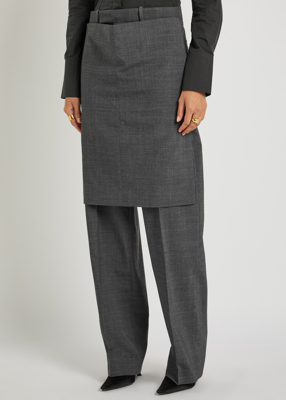 Bettter Hybrid Skirt-effect Wool-blend Trousers - 2