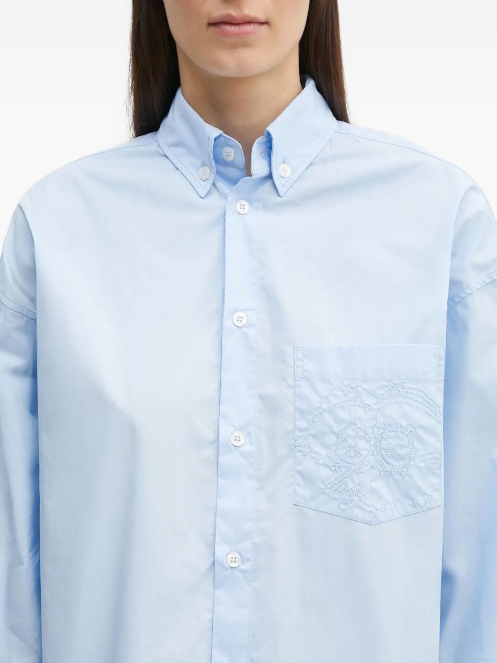 embroidered-pocket shirt - 5