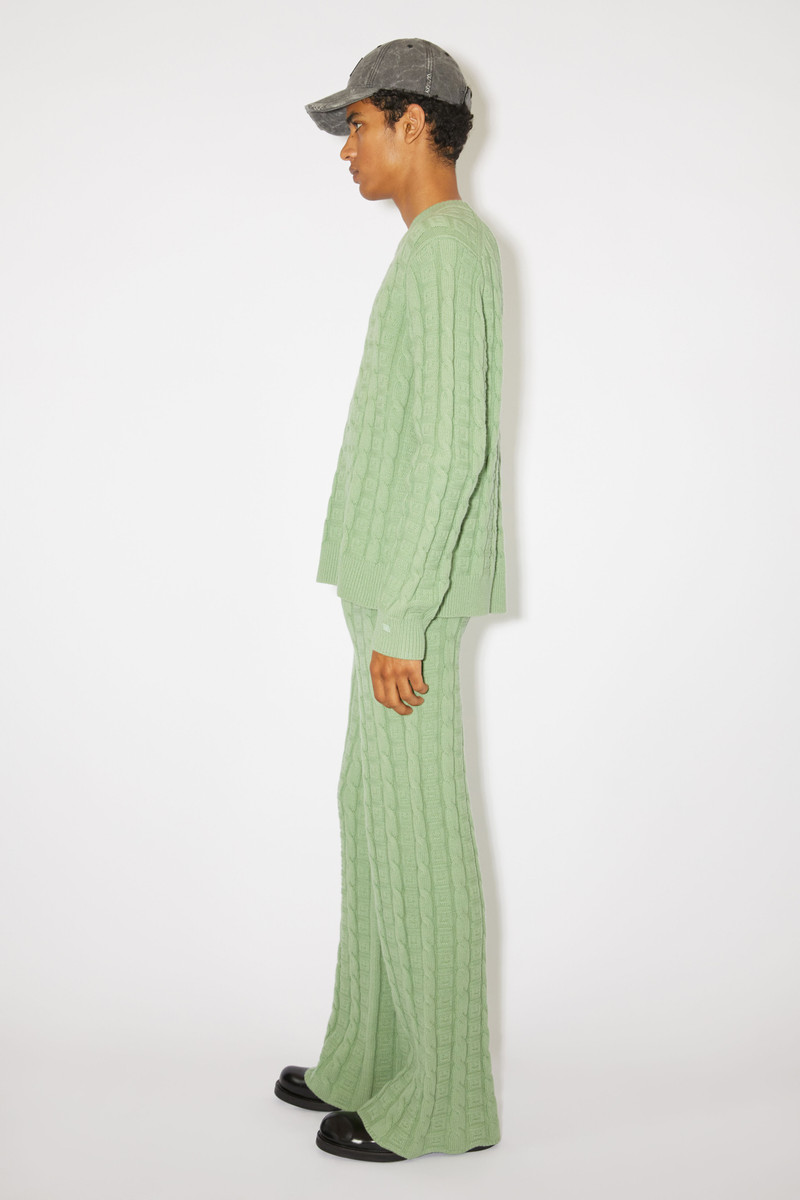 Cable wool trousers - Sage green 4