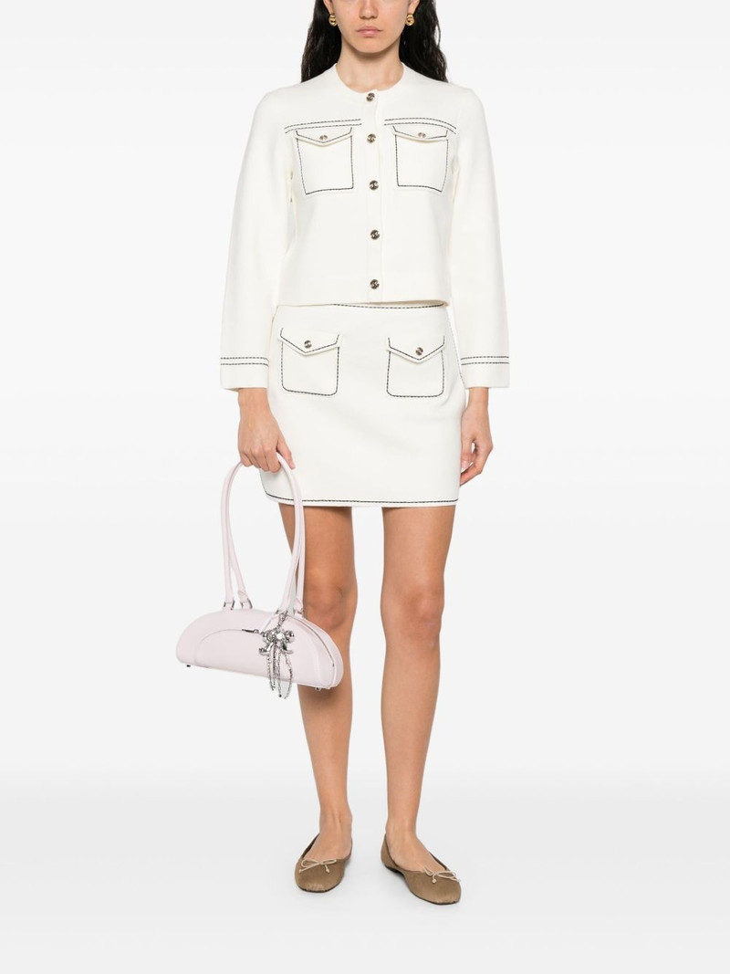 maje contrast-stitch cardigan outlook