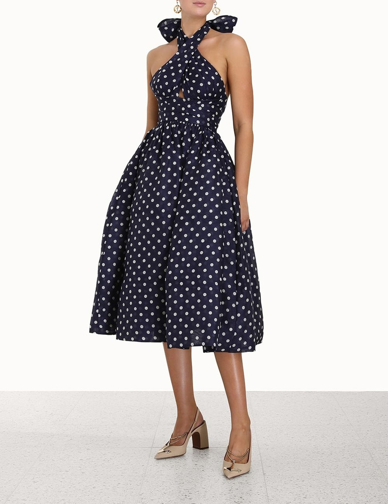 Zimmermann HIGH TIDE HALTER DRESS - 6001DHIGNVCMD | REVERSIBLE