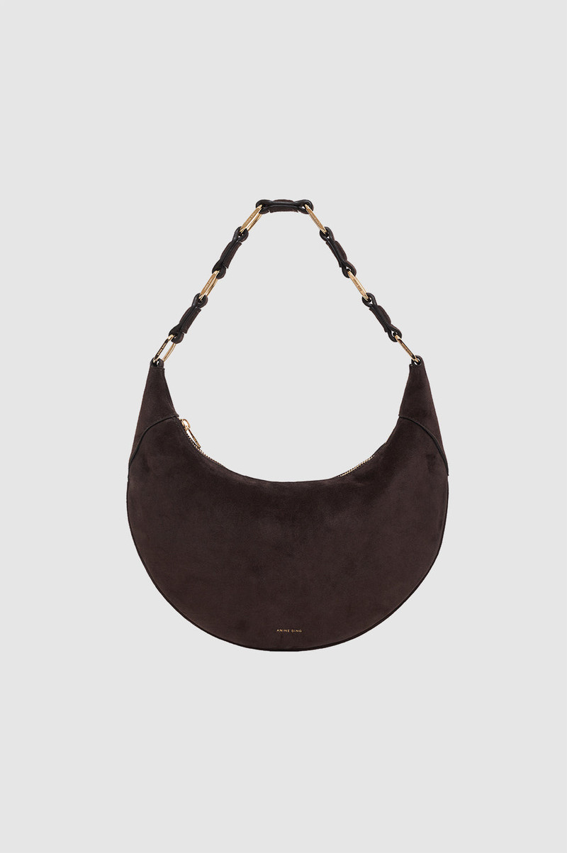 Kate Hobo Bag - Dark Brown Suede 1