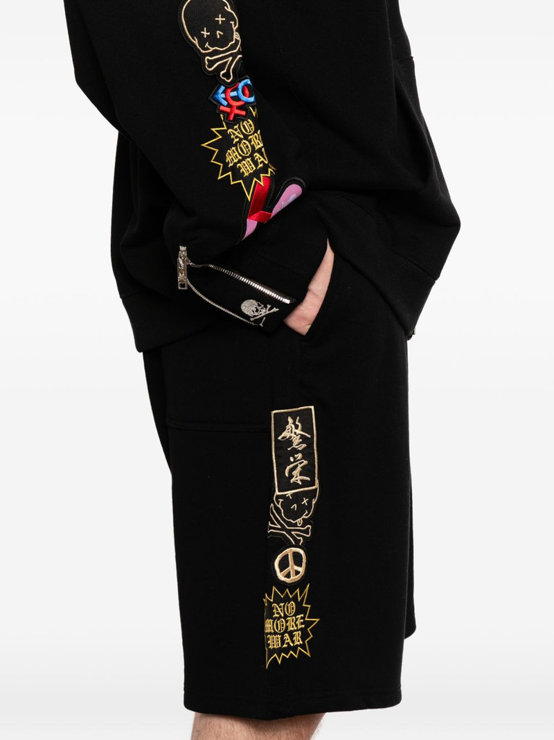 embroidered patch drawstring shorts 5