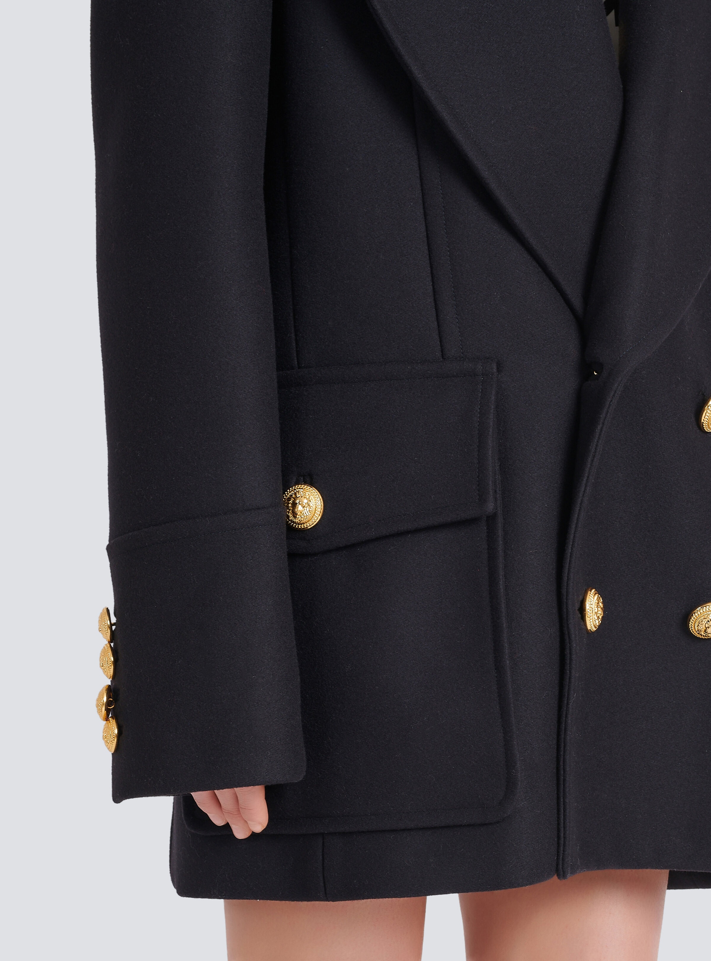 Unisex - Six-button wool coat with detachable collar - 9