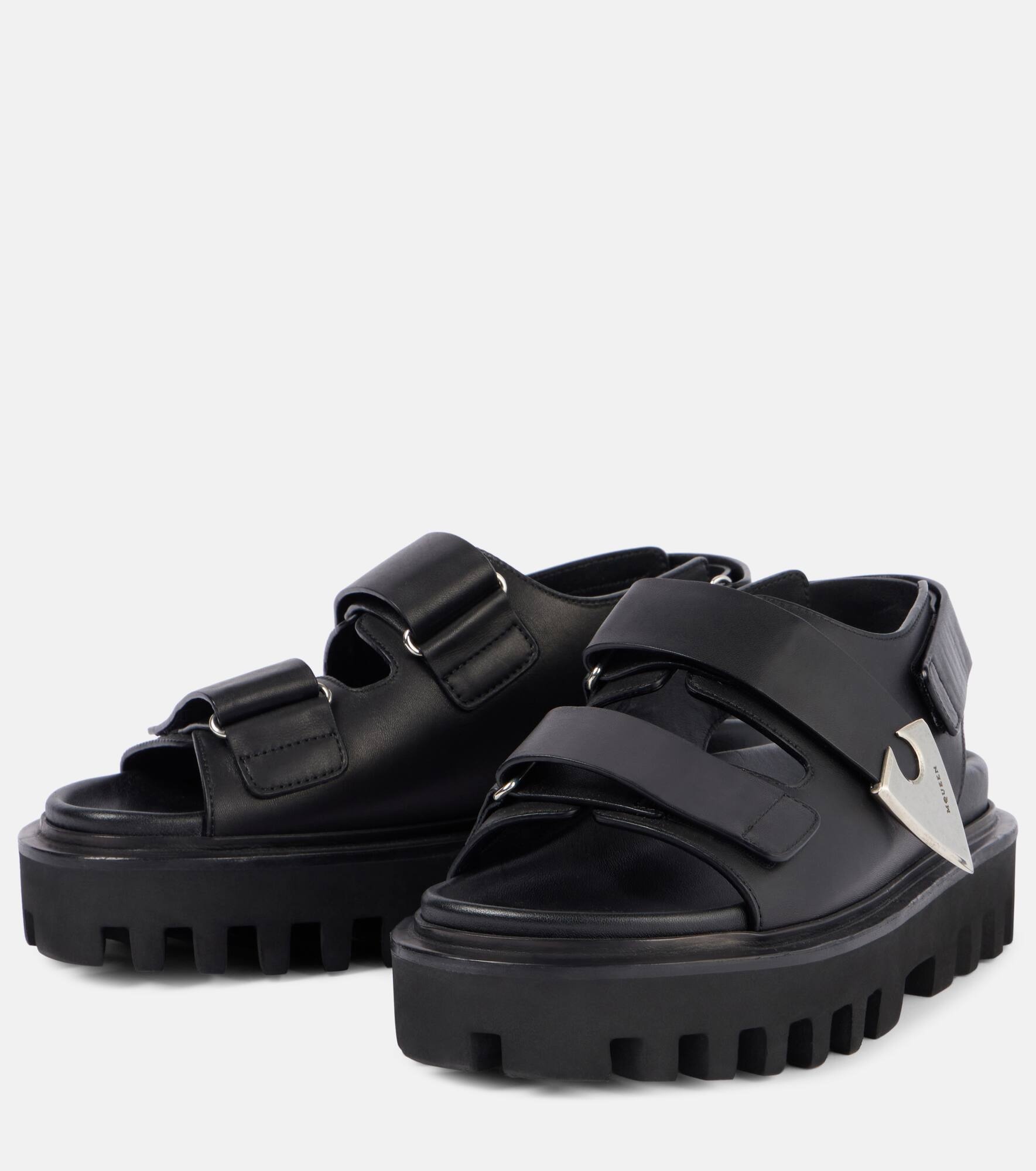 Leather slingback sandals - 4