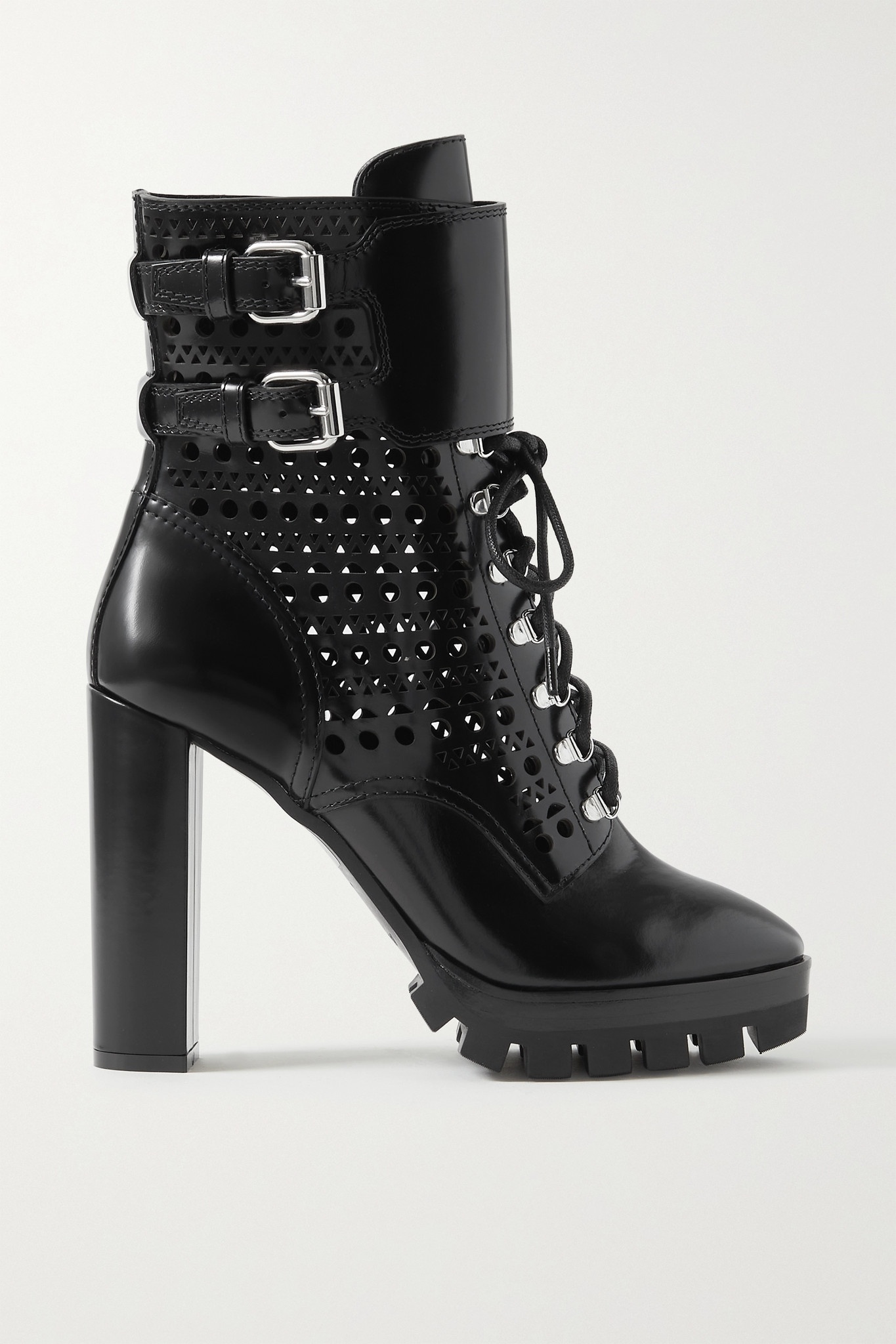 110 laser-cut leather ankle boots - 1