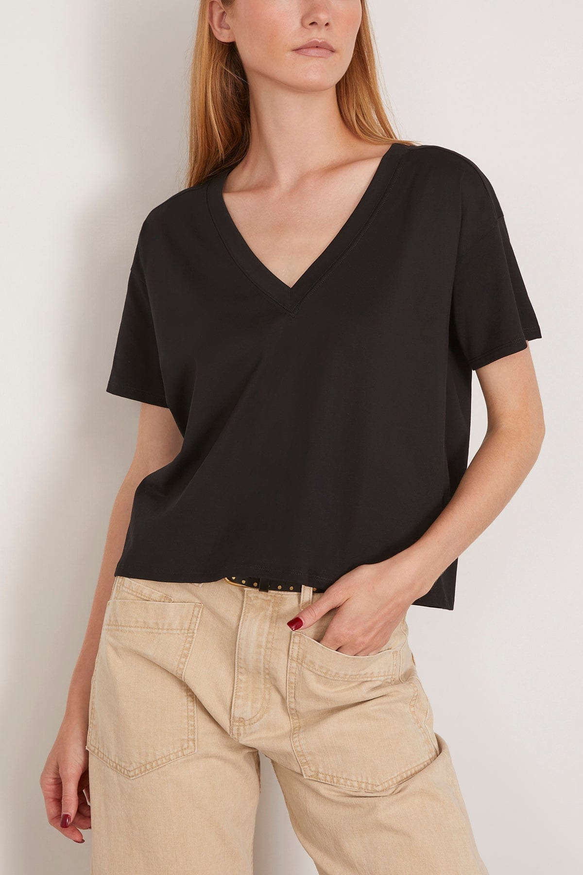 Faaa V-Neck T-Shirt in Black - 3