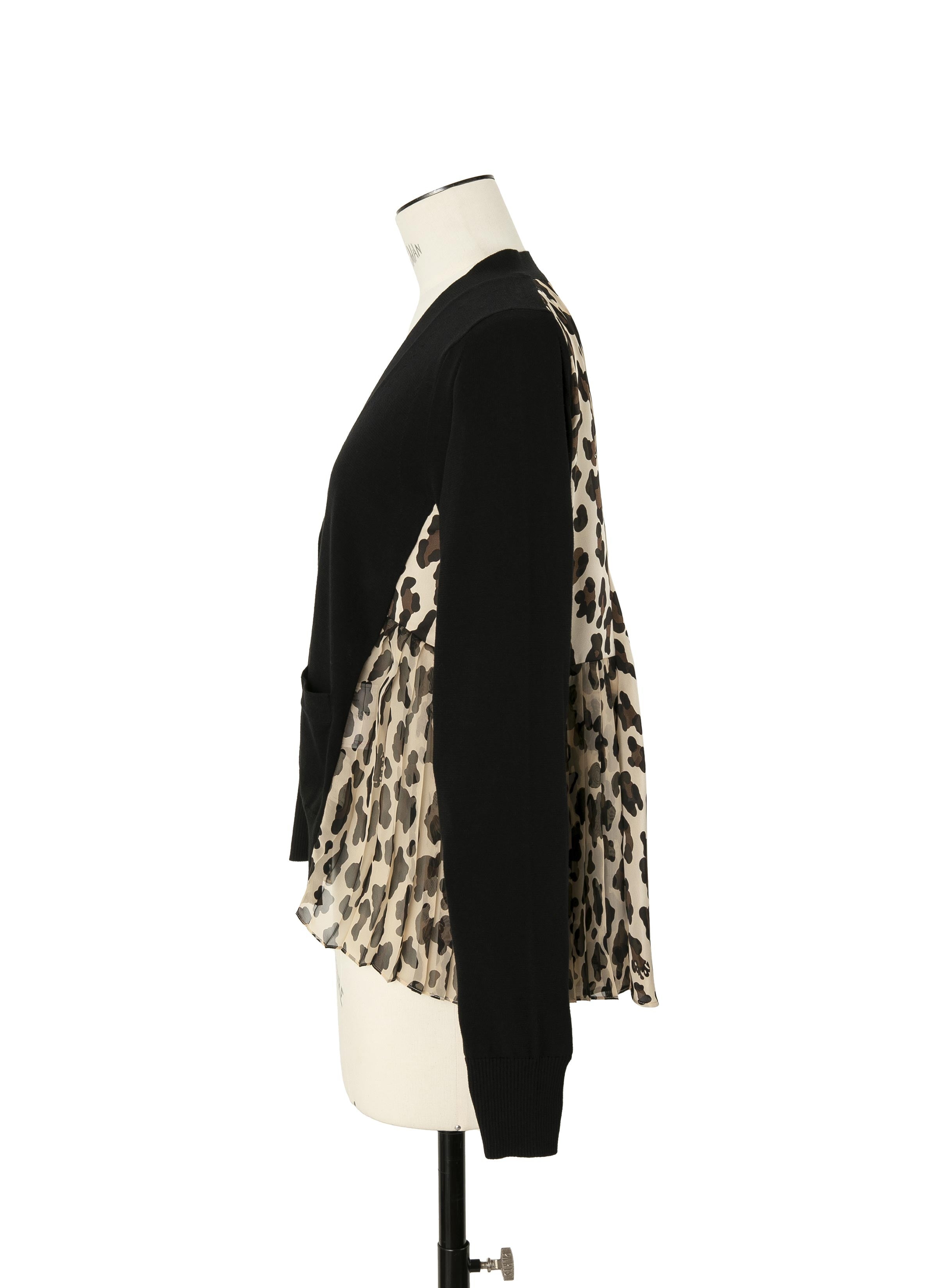 Leopard Print x Knit Cardigan - 3