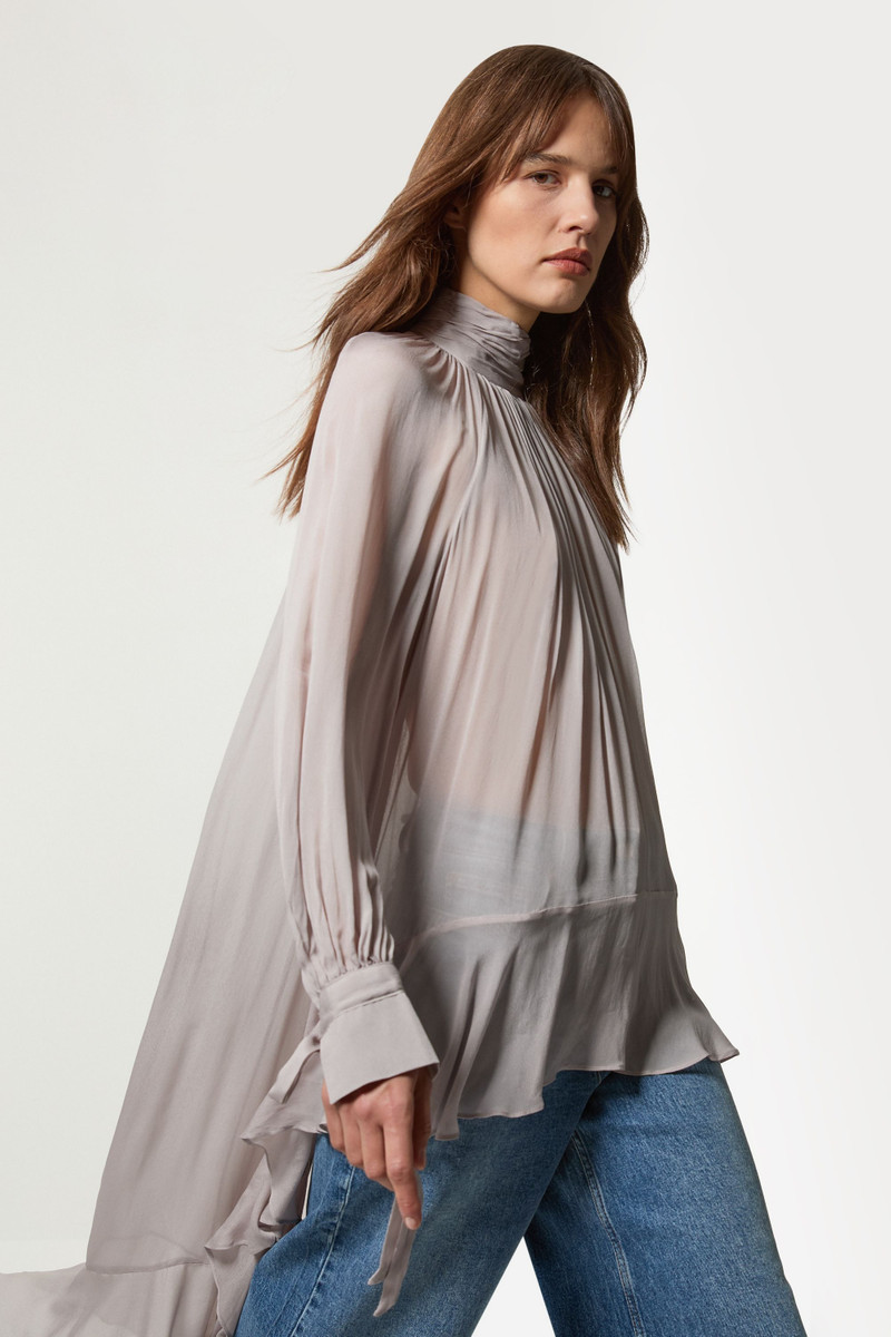 Viscose Georgette Drama Woven Maxi Blouse 1