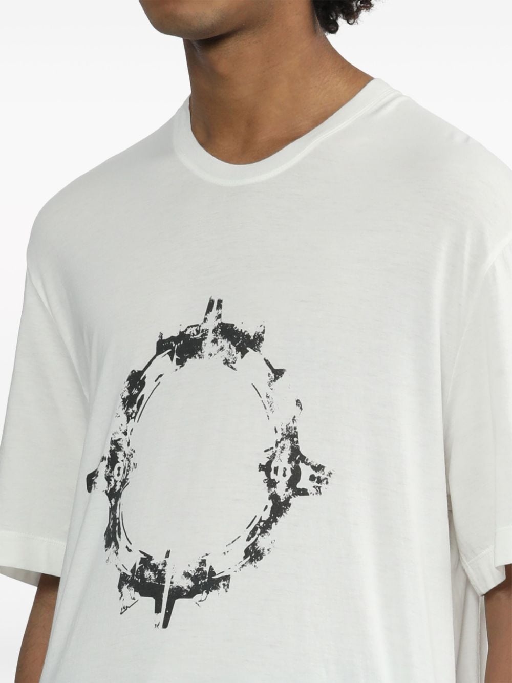 abstract-print crew-neck T-shirt - 5