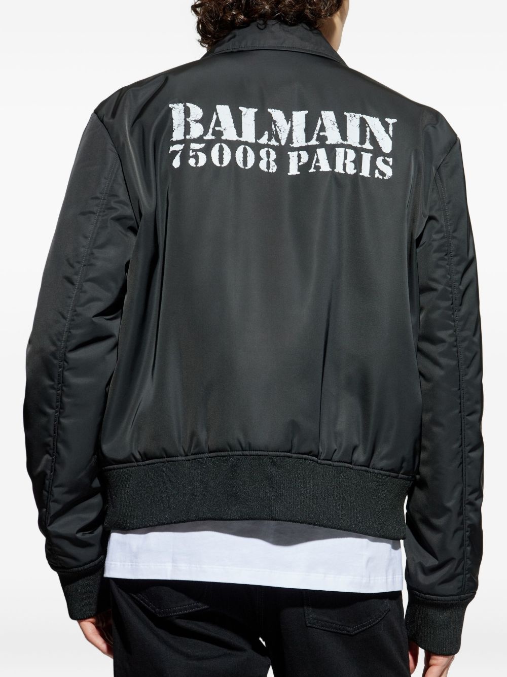 logo-print bomber jacket - 4