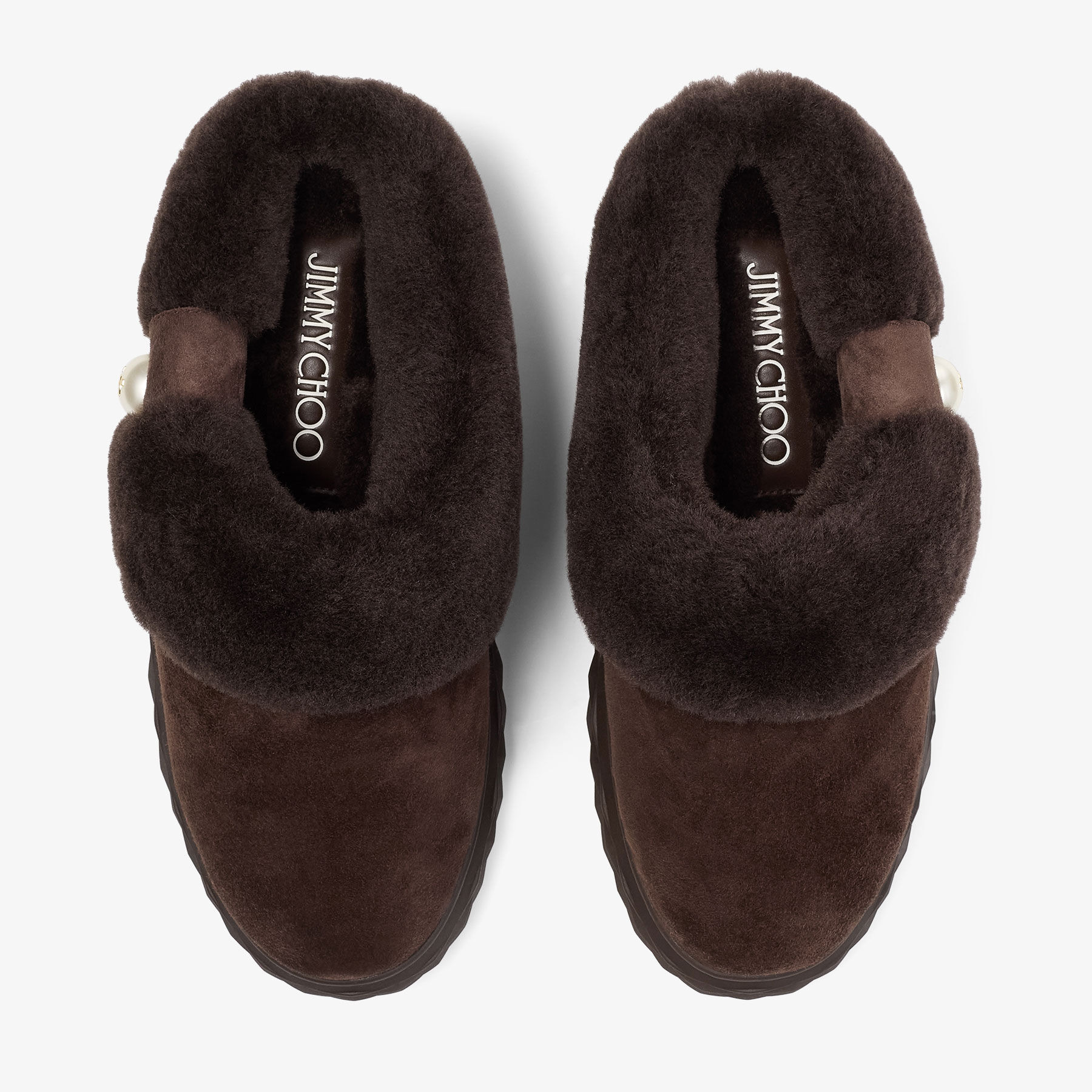 Diamond Maxi Mule F
Chococlate Suede Mules with Shearling - 4