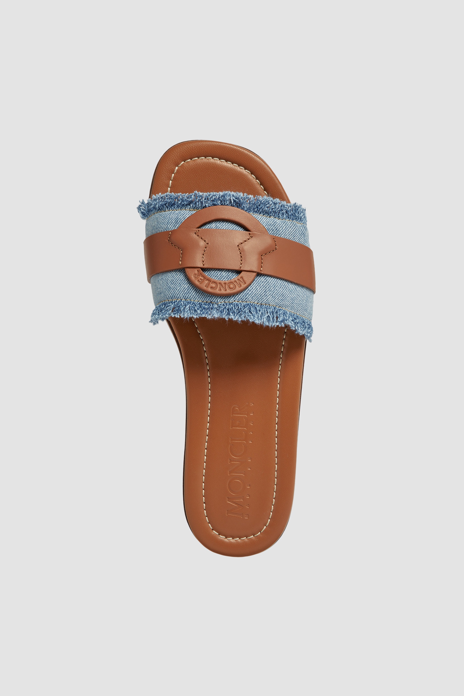 【MONCLER】24SS BELL SLIDE デニムフラットサンダル 希少なモンクレール デニムサンダル 39／24 5Moncler Bell denim