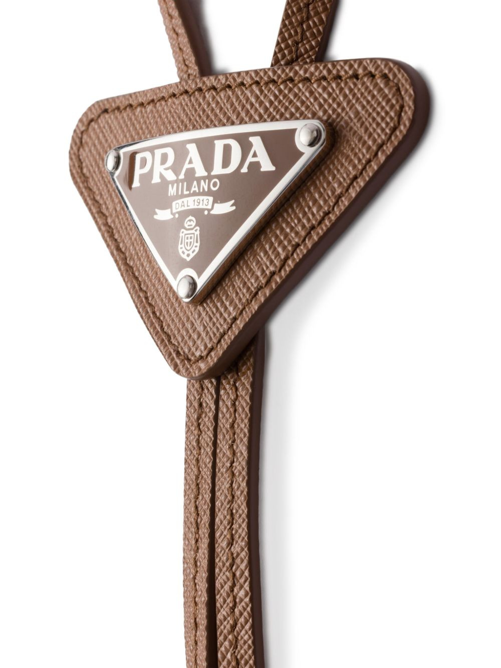 saffiano-leather triangle-logo tie - 2