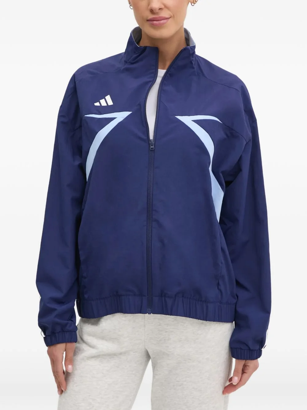 logo-print panelled jacket - 1