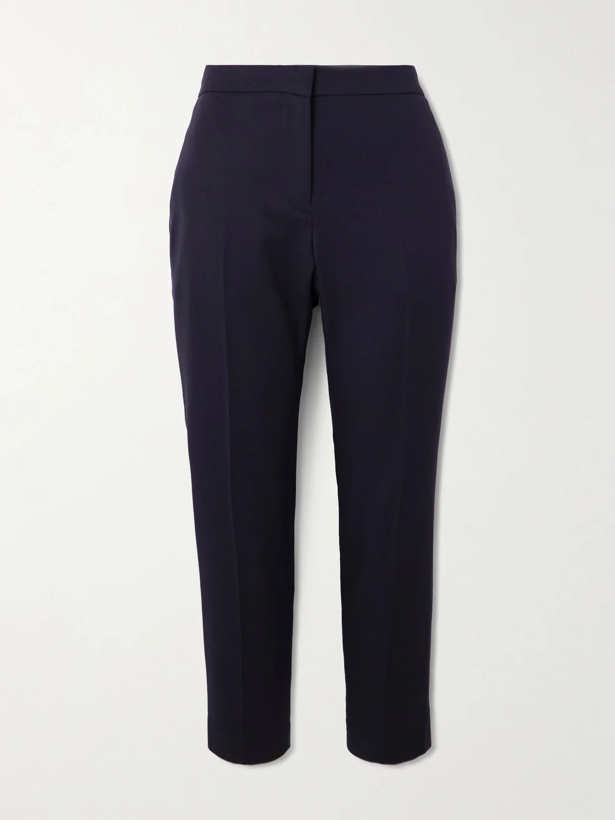 Cropped Grain De Poudre Wool Tapered Pants - 1