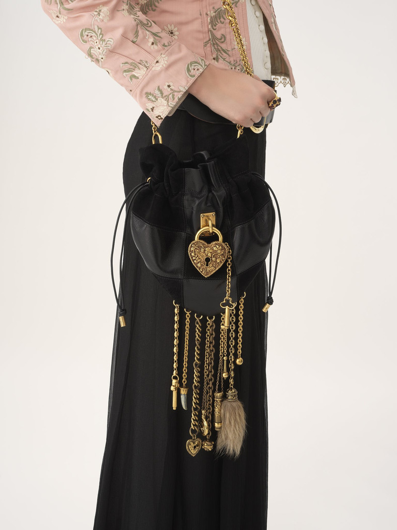 Chloé CHÂTEAU TREASURES CROSSBODY BAG IN GRAINED & SUEDE LEATHER outlook