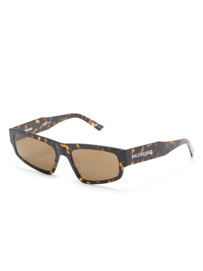BALENCIAGA tortoiseshell-effect square-frame sunglasses outlook