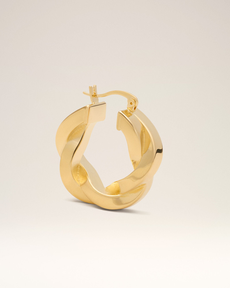 GOLD BRASS TRESSE HOOPS 4