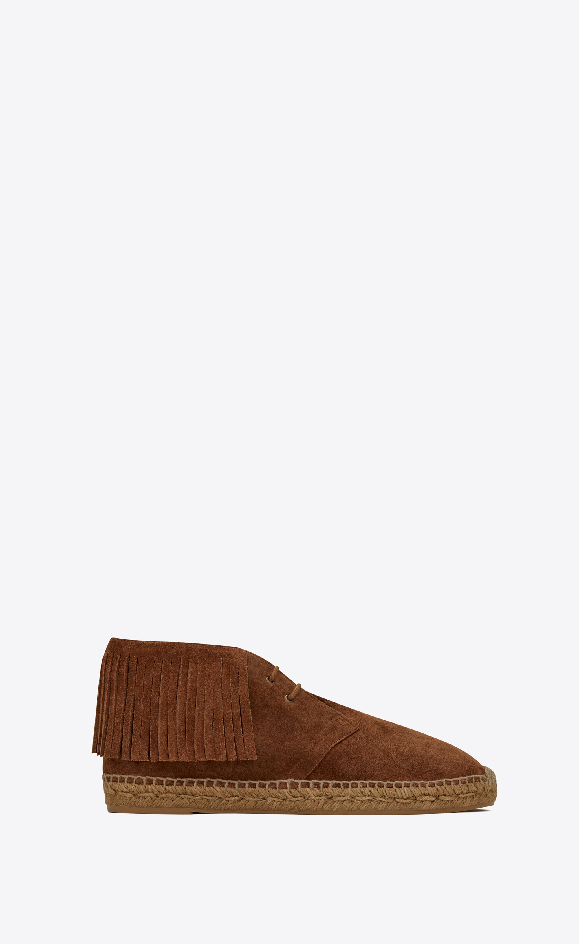 mid-top fringed espadrilles in suede - 1