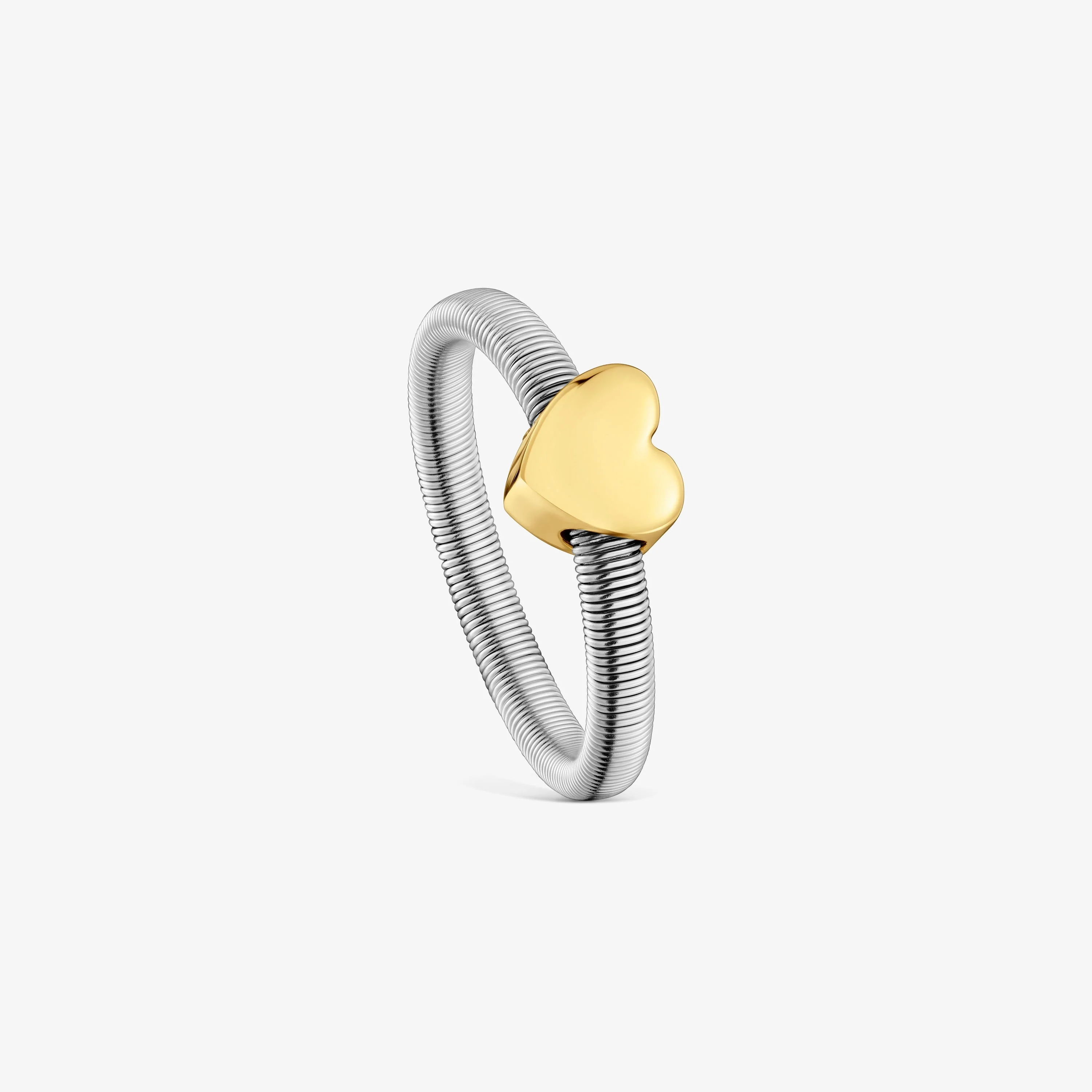 Heart Ring with 18K gold vermeil and steel TOUS Mesh Tube - 1