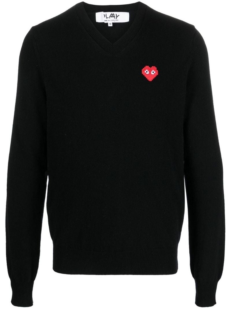 V-neck wool jumper - 1