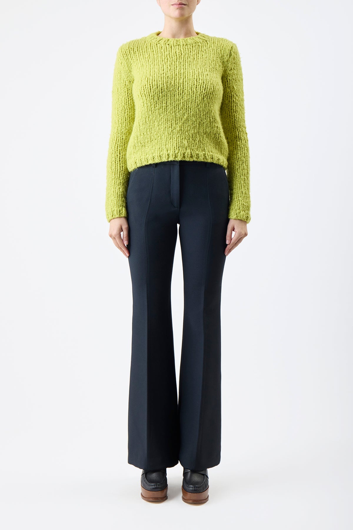 Dalton Sweater in Lime Adamite Welfat Cashmere - 2
