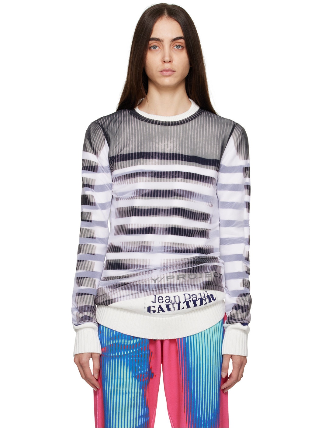 Black & White Jean Paul Gaultier Edition Marinière Sweatshirt - 1