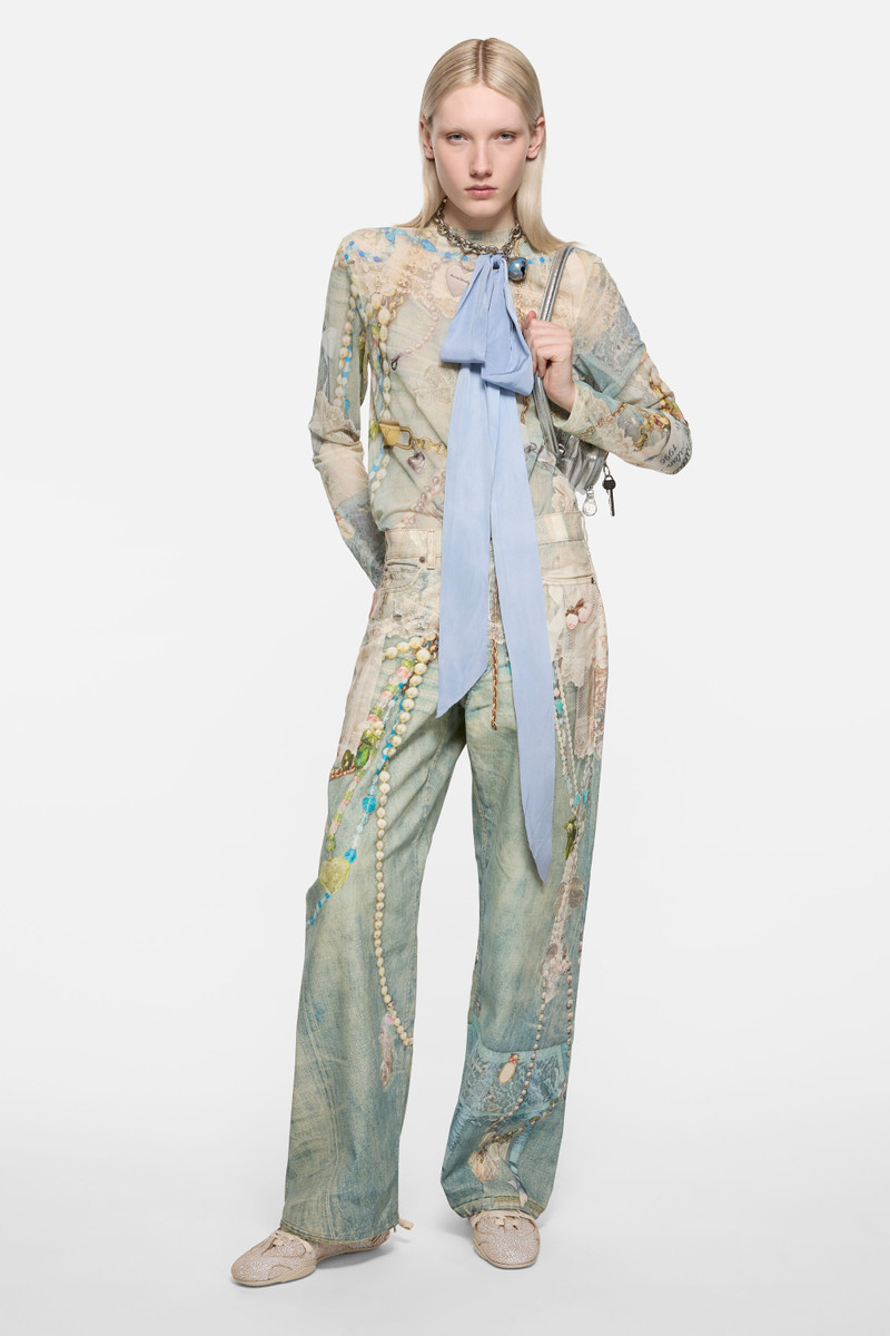 Acne Studios Loose fit jeans - 1981 - White/green outlook