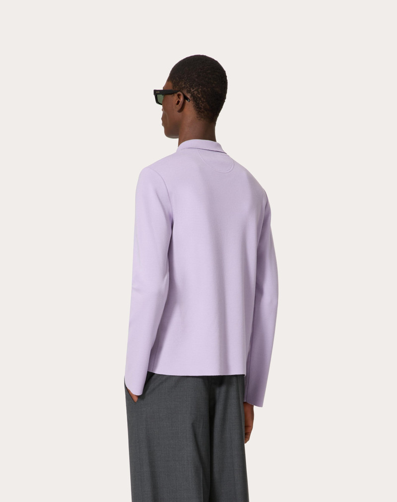 LONG-SLEEVE WOOL POLO SHIRT WITH VLOGO SIGNATURE EMBROIDERY 4