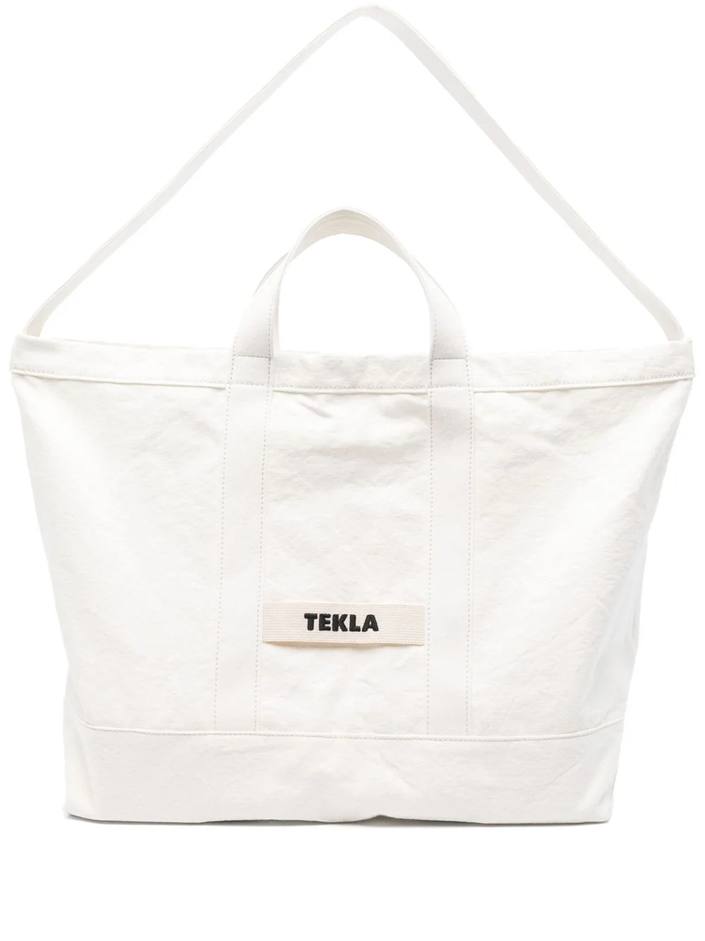 logo-embroidered beach bag - 1