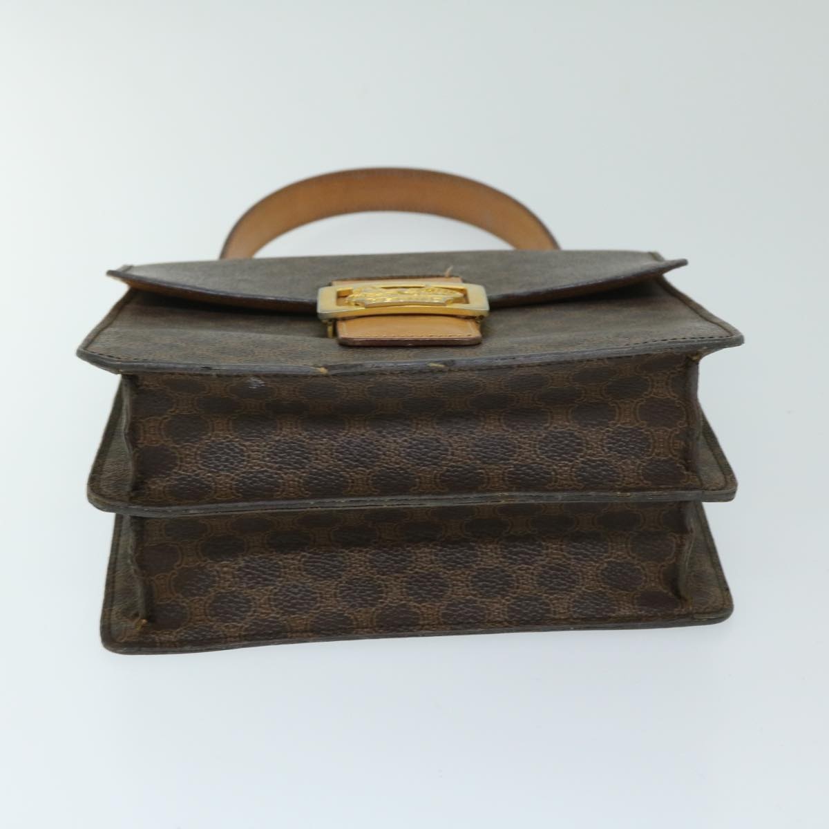CELINE Macadam Canvas Hand Bag Pvc Brown - 5