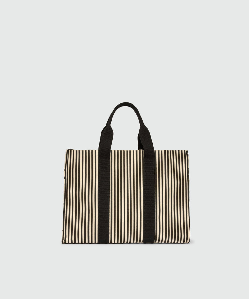 MSGM Horizontal canvas tote with polka dot print. outlook