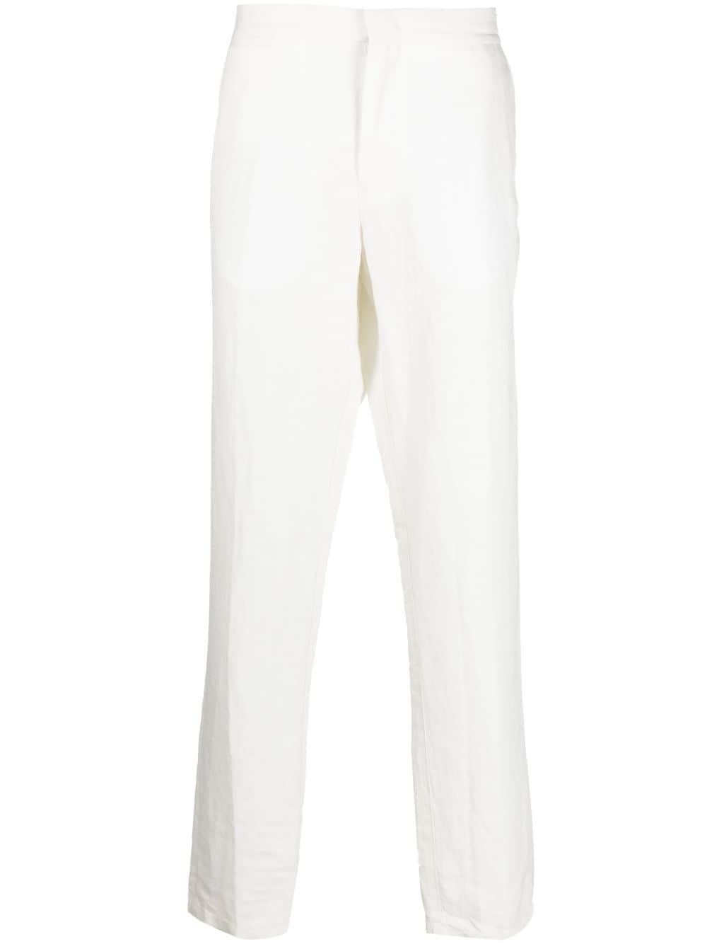 straight-leg linen chino trousers - 1