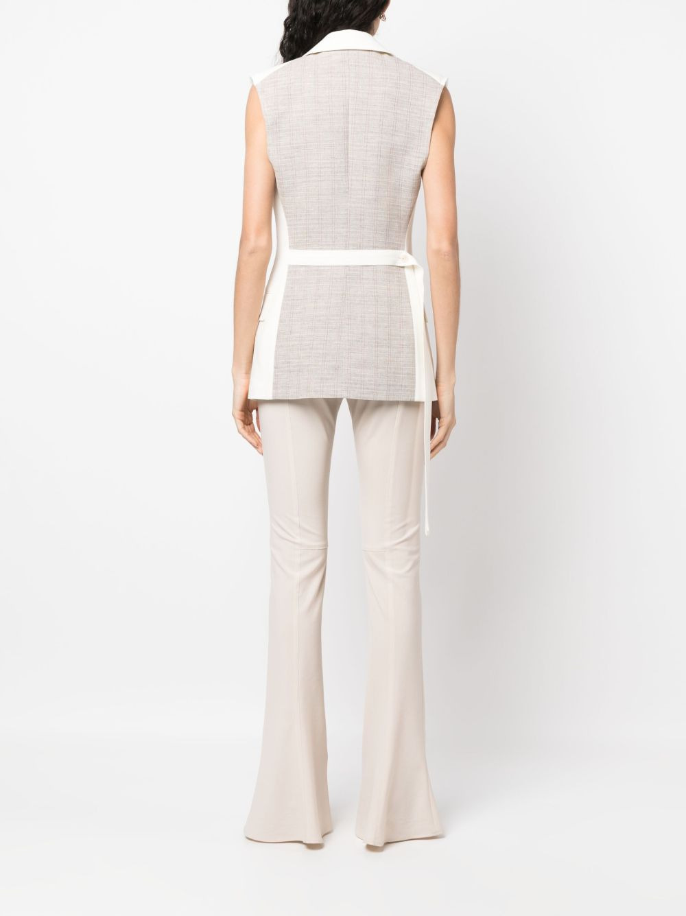two-tone sleeveless jacket - 4