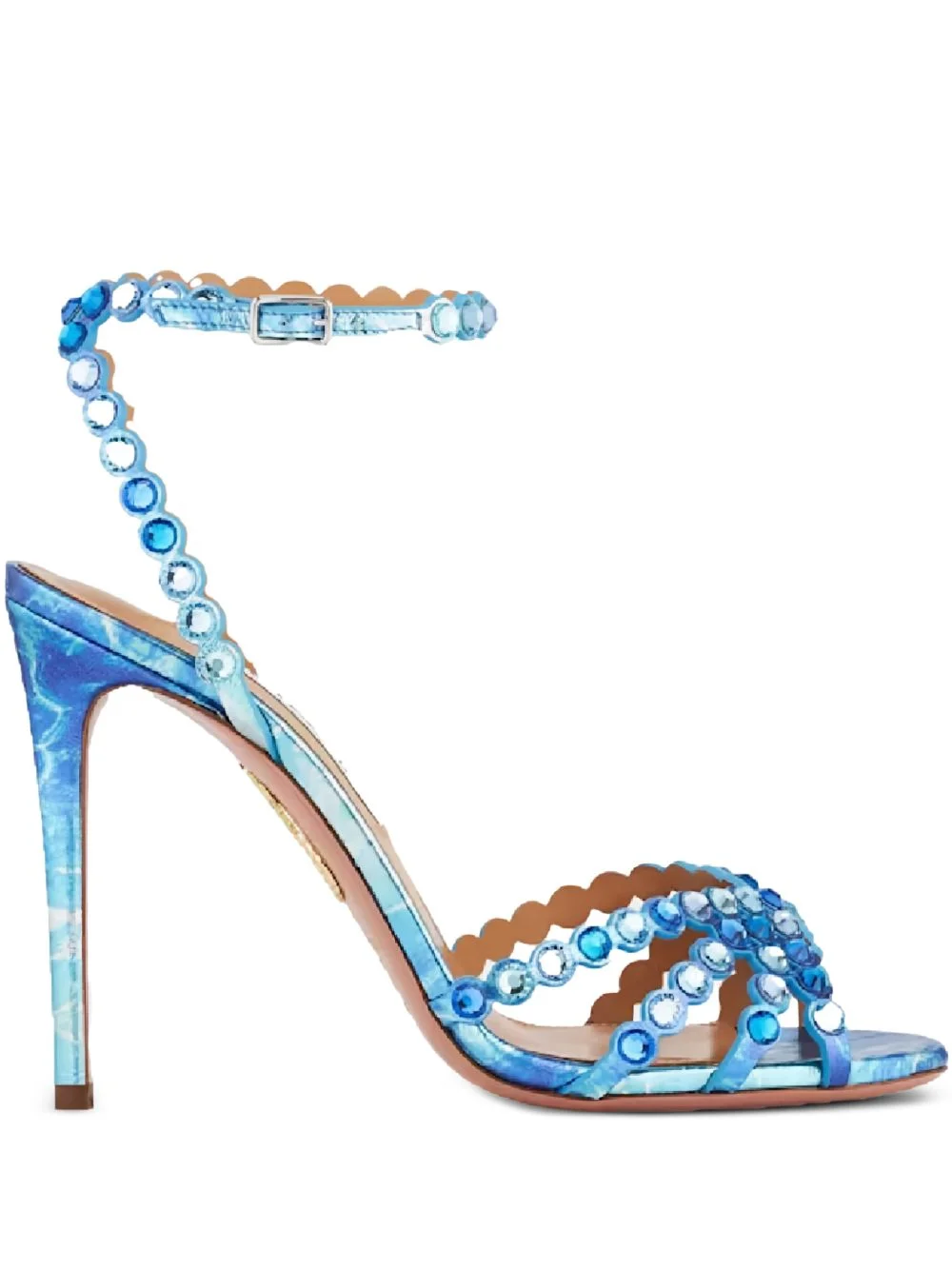 105mm Tequila crystal-embellished stiletto sandals - 1