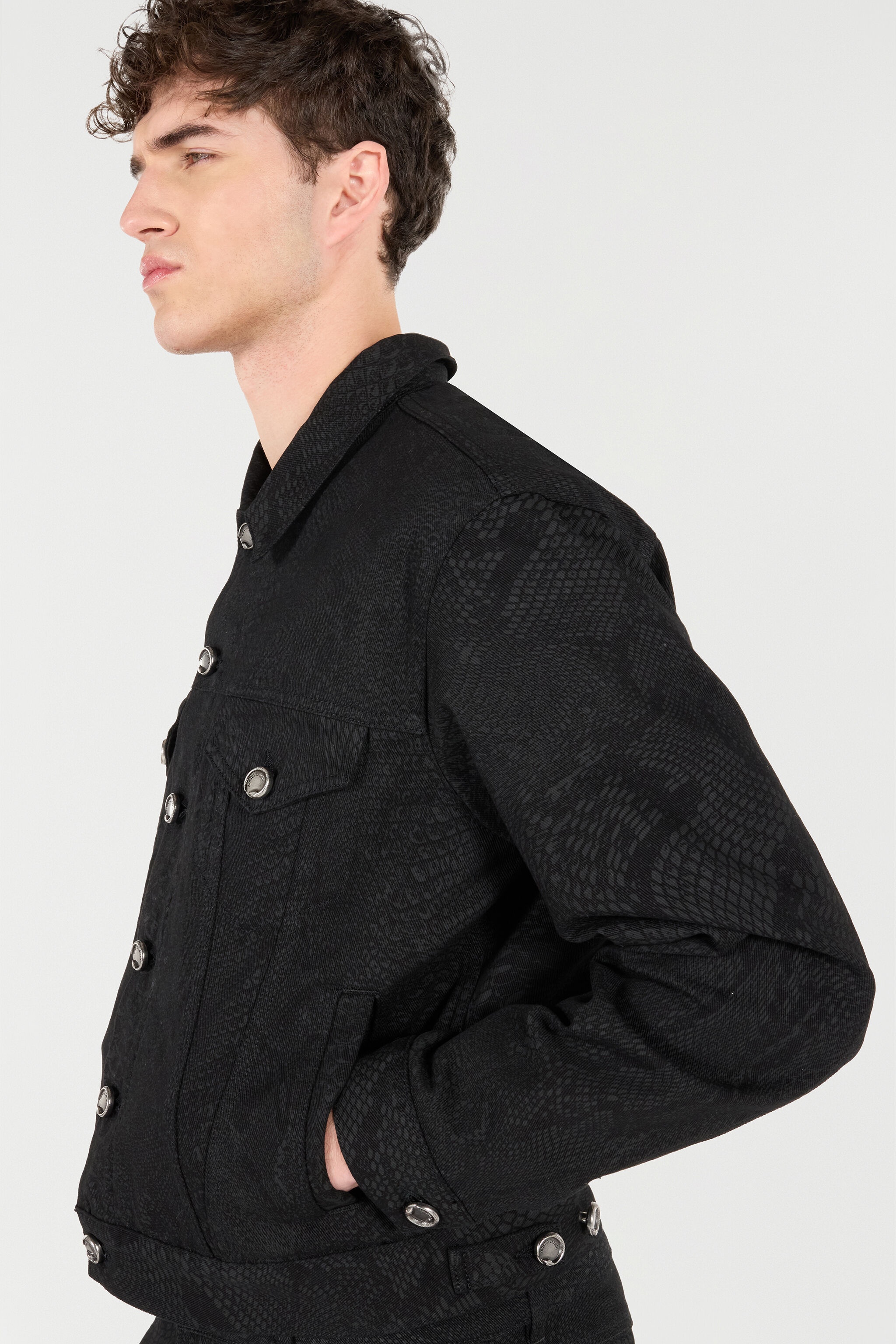 Python-Print Denim Jacket - 6