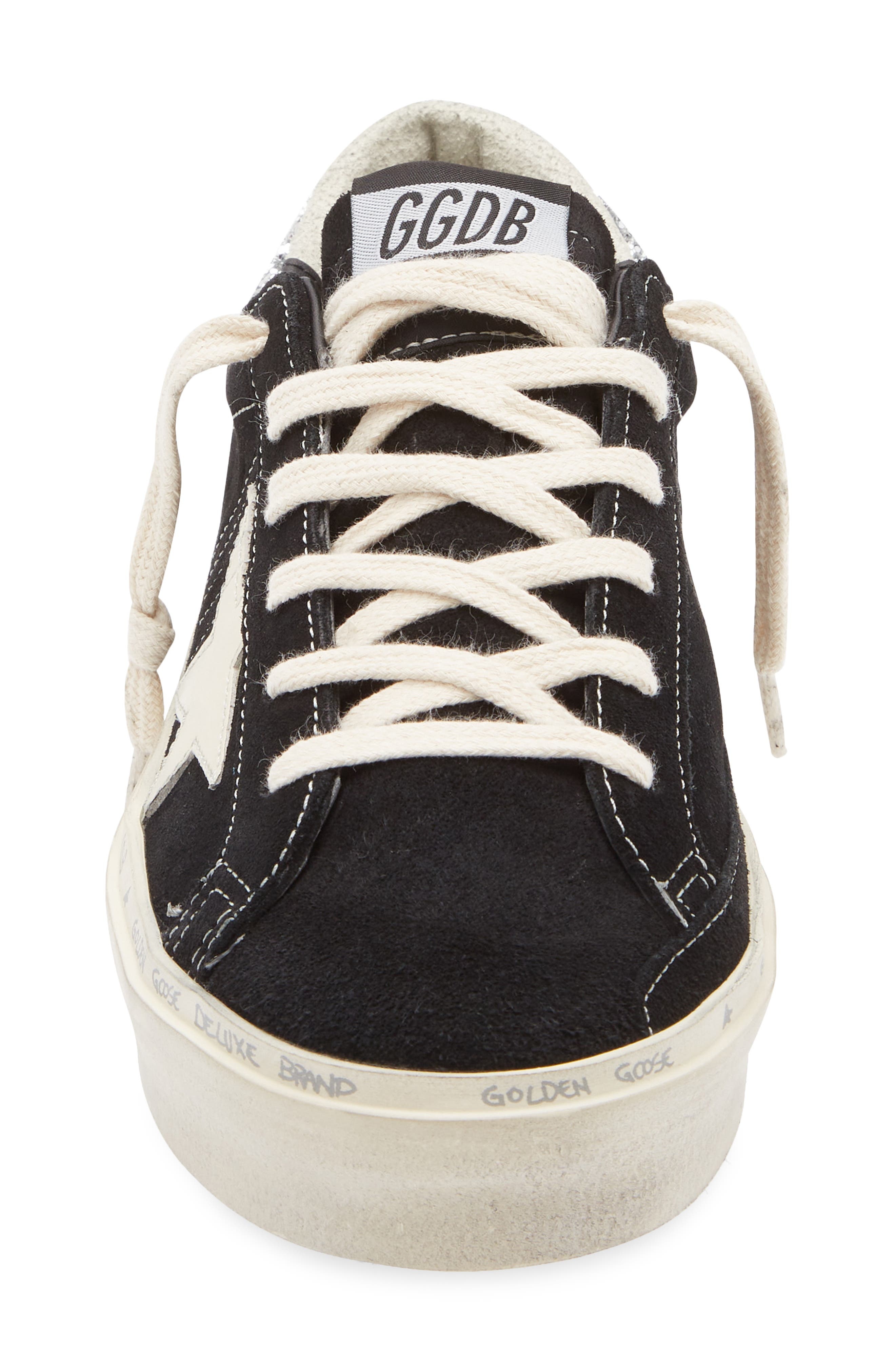 Golden Goose Hi Star Platform Sneaker in Black/Ivory/Silver at Nordstrom - 4