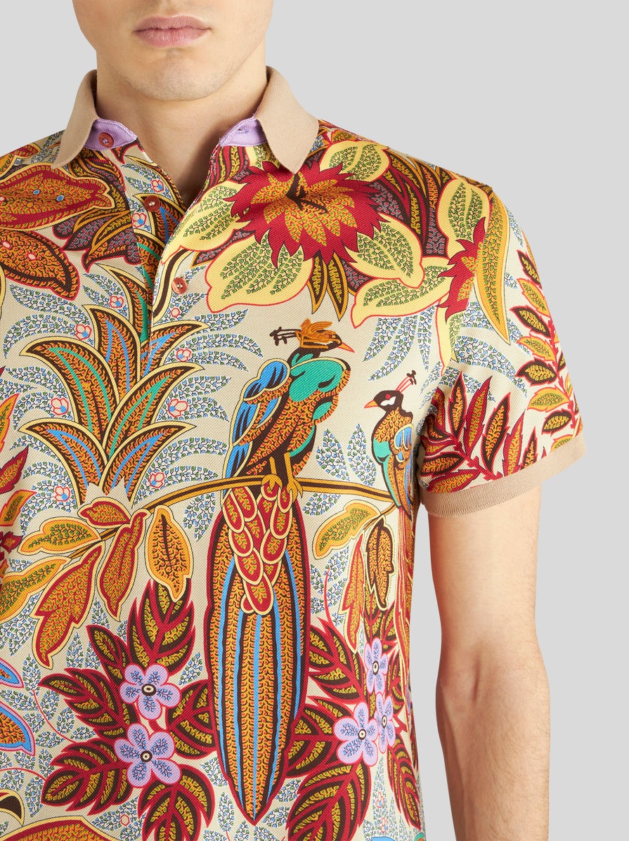 POLO SHIRT WITH PEACOCK PRINT - 3