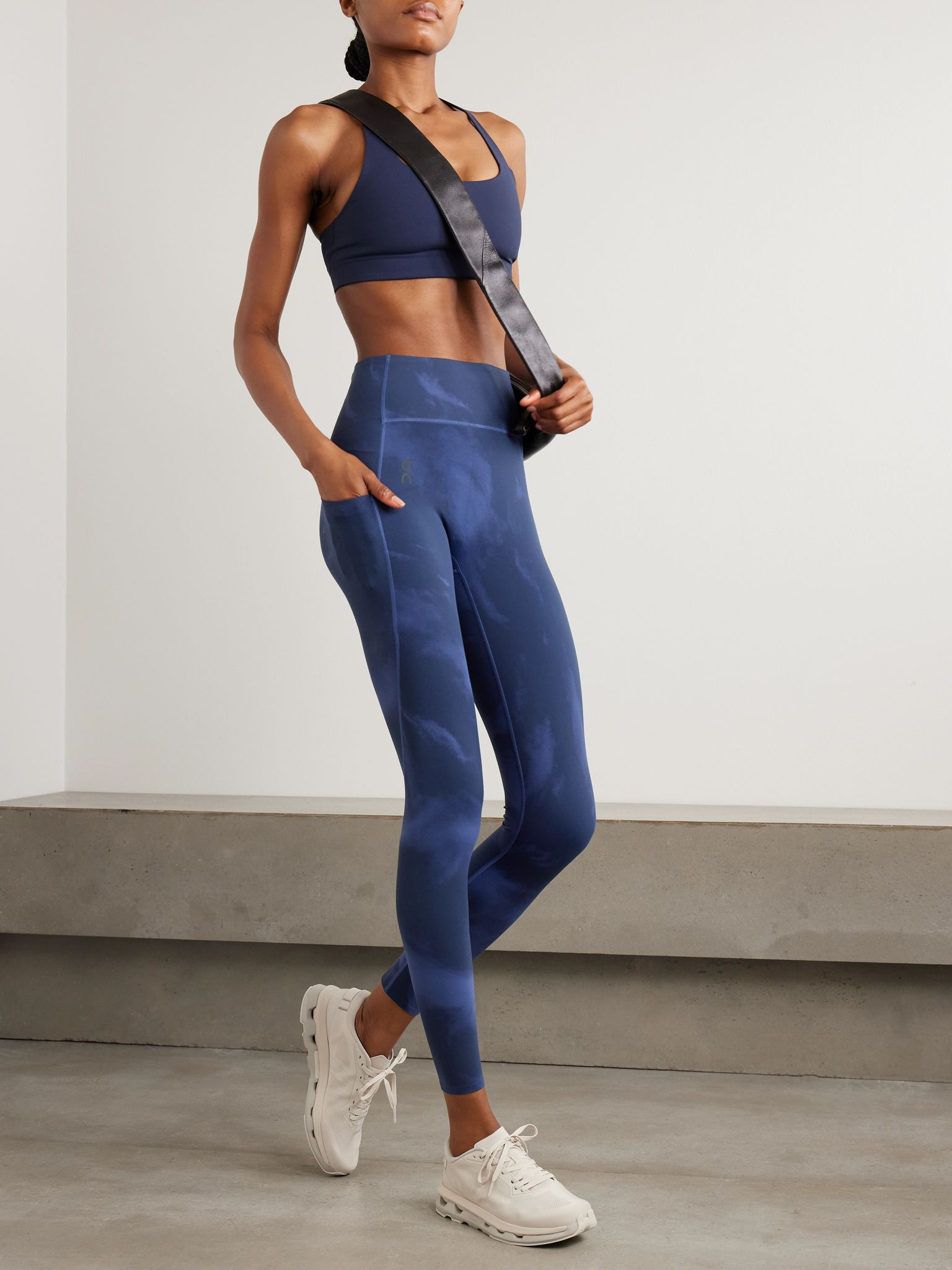 Studio printed stretch leggings Navy - 2