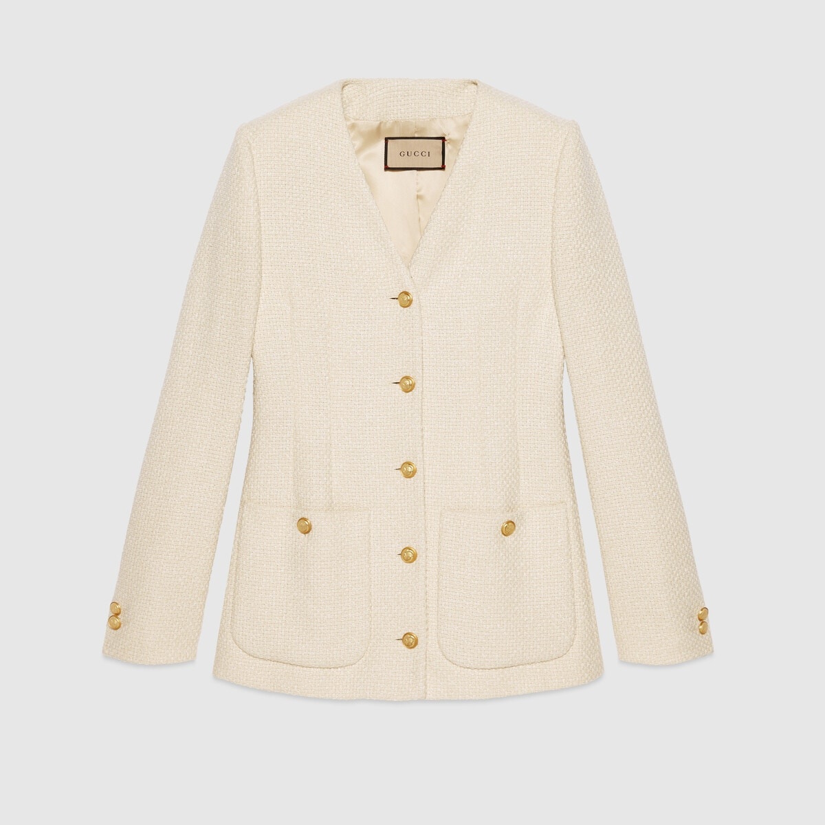 Tweed v-neck jacket - 1