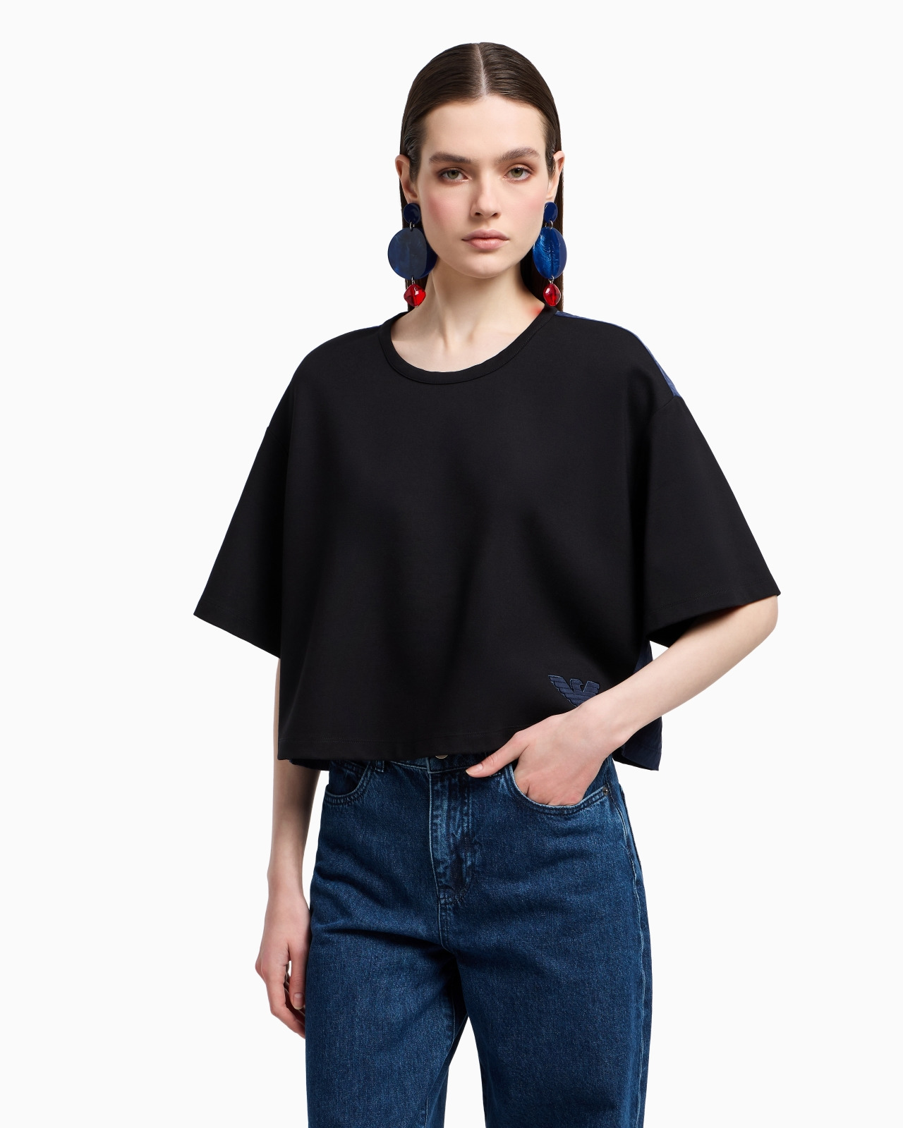 SHORT-SLEEVED INTERLOCK JERSEY SWEATSHIRT - 4