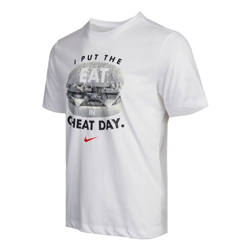 Nike Tee Humor Athleisure Casual Sports Alphabet Printing Short Sleeve White DD6921-100 - 1