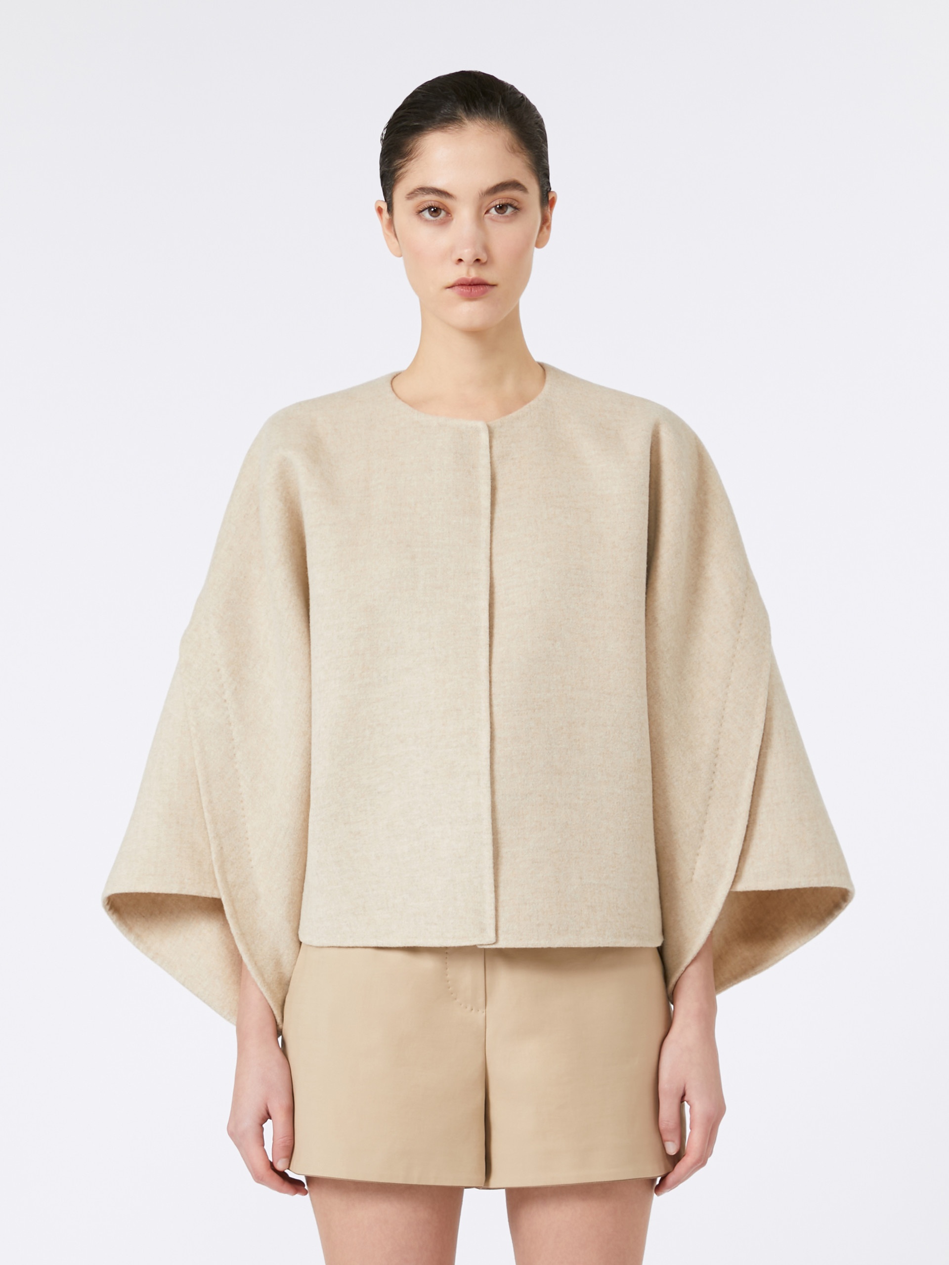 OVADA Wool and cashmere cloth cropped coat - 3