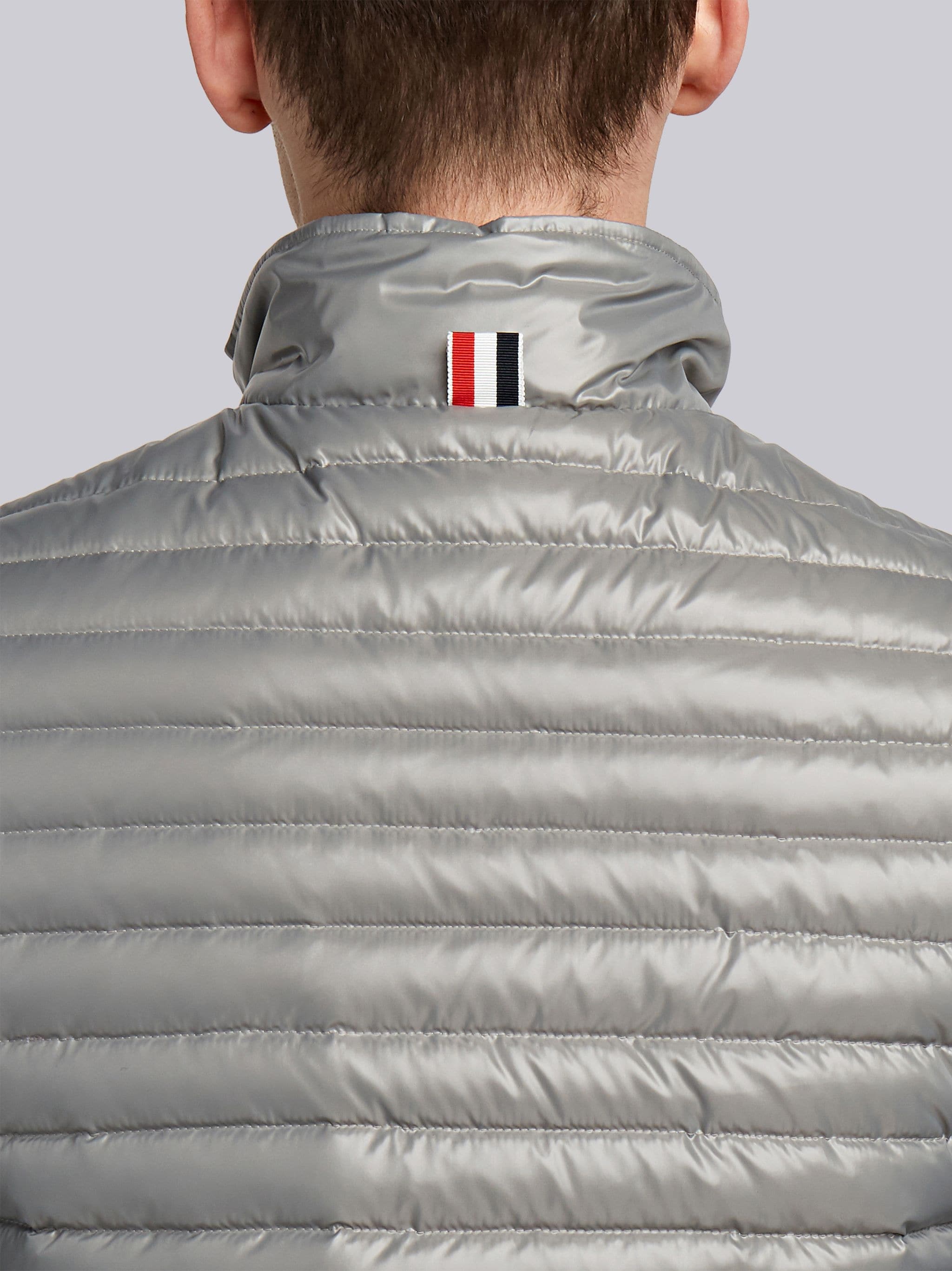 4-Bar Stripe Downfill Quilted Funnel Neck Vest In Satin Finish Tech - 6