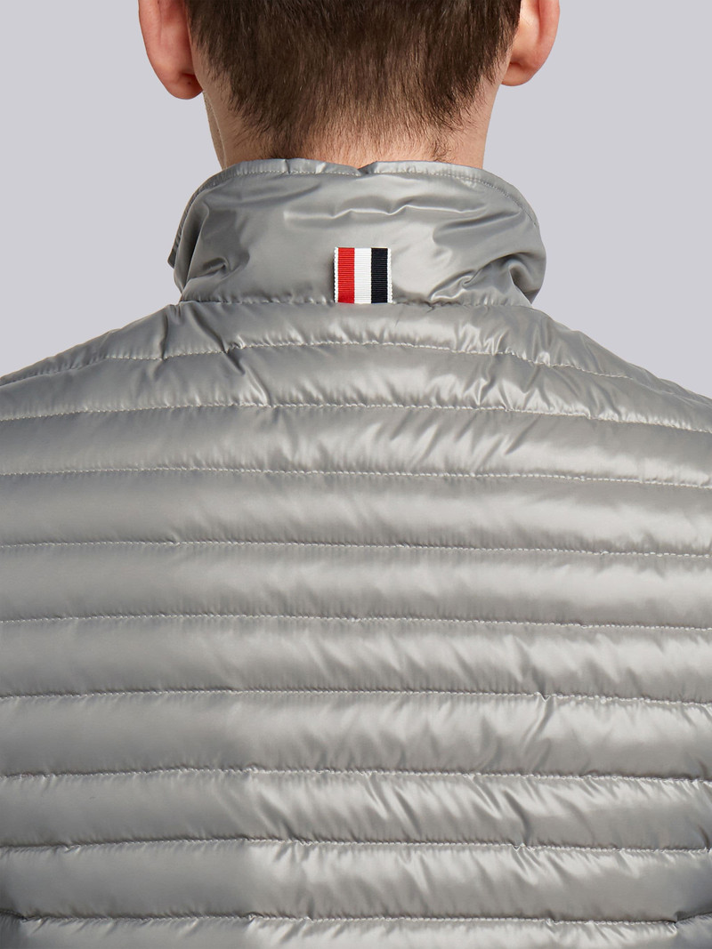 4-Bar Stripe Downfill Quilted Funnel Neck Vest In Satin Finish Tech 6